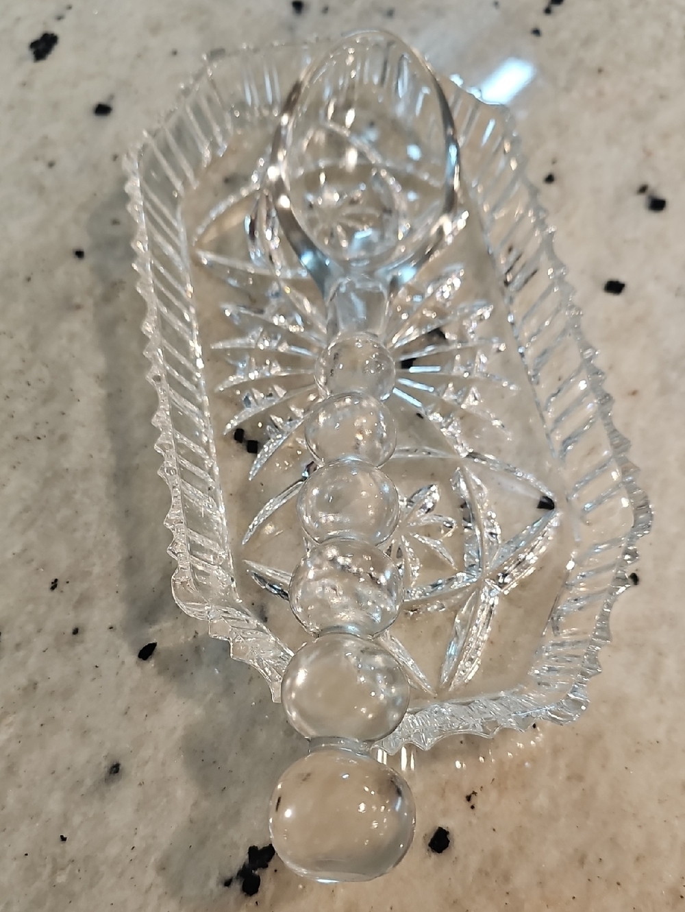 Clear Glass Decorative Vase Tray And Spoon